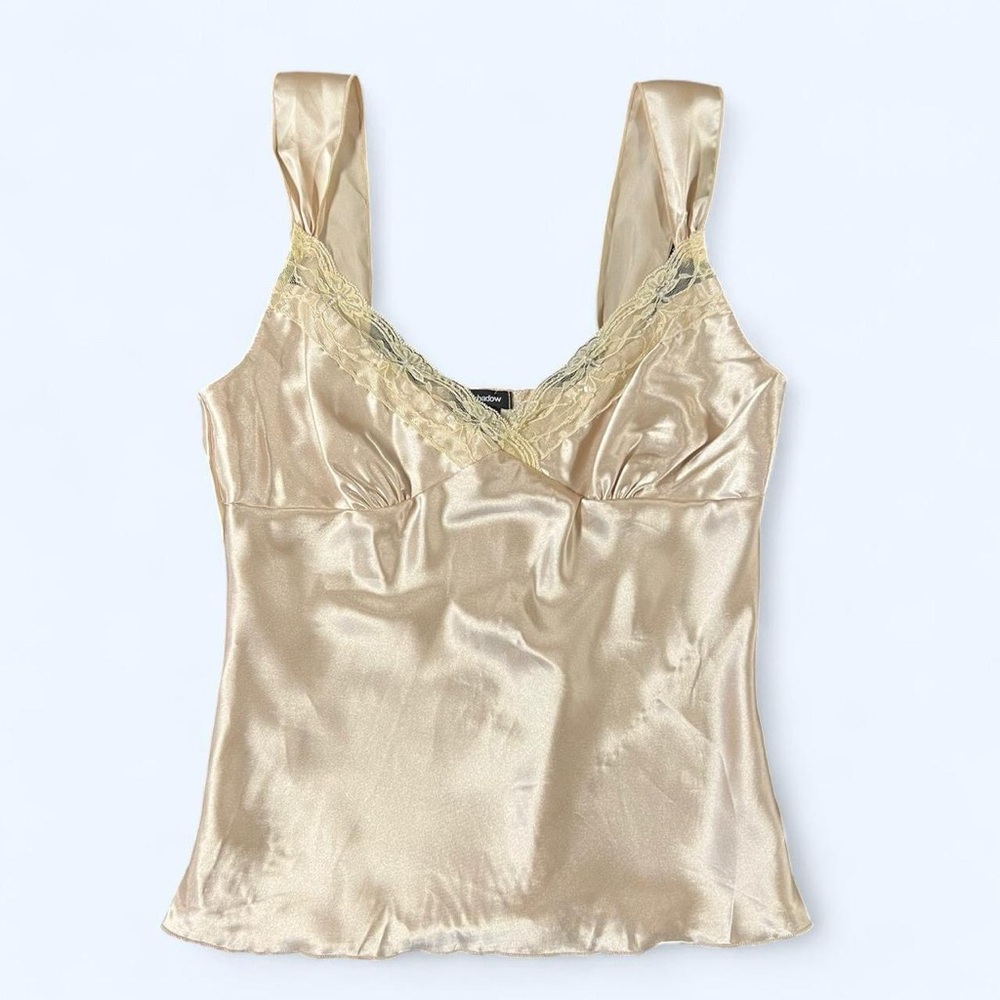 Vintage Y2k Satin Babydoll Tank Lace Sequins Medium Fairycore NWT Coquette
